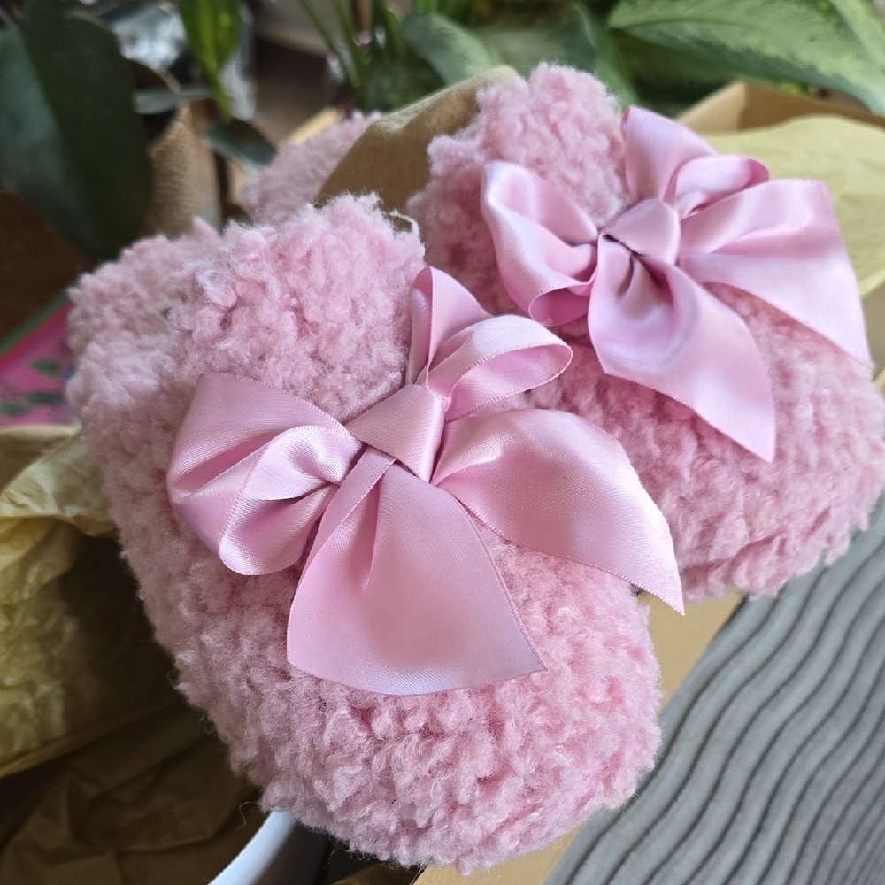 UGG Pink Fuzzy Slippers